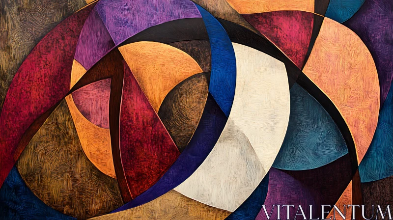 AI ART Abstract Geometric Composition with Colorful Patterns