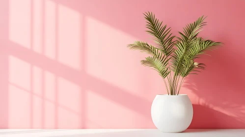 Indoor Plant with Pink Wall