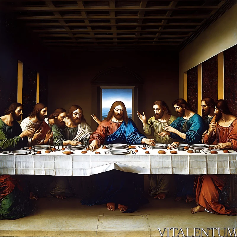 AI ART Iconic Supper Scene: A Religious Masterpiece