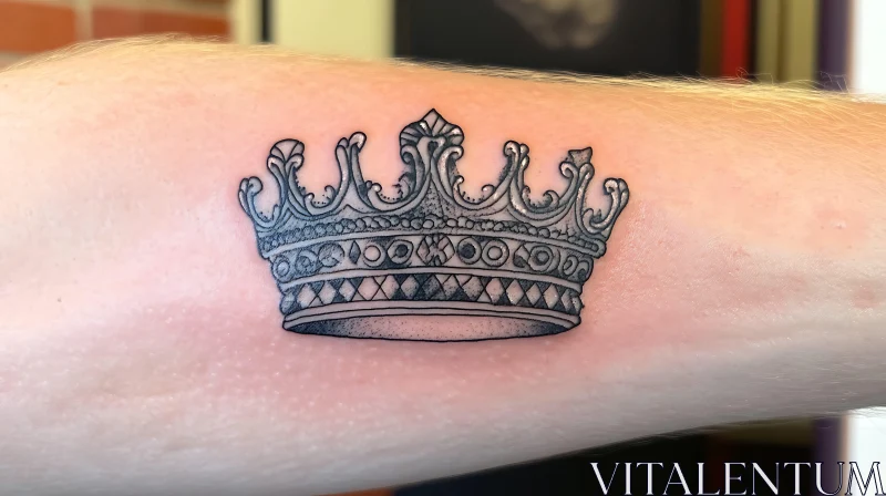 Intricate Crown Tattoo on Arm AI Image