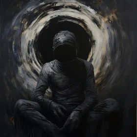 Dark Abstract Figure Meditative Art