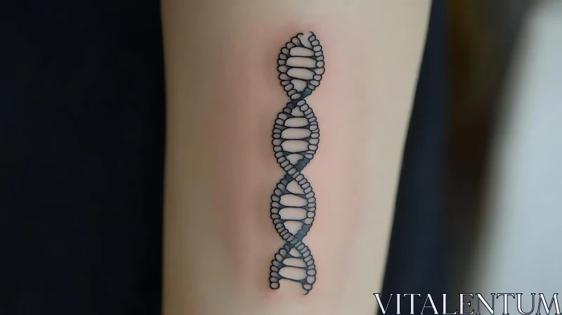 DNA Tattoo Art on Forearm AI Image