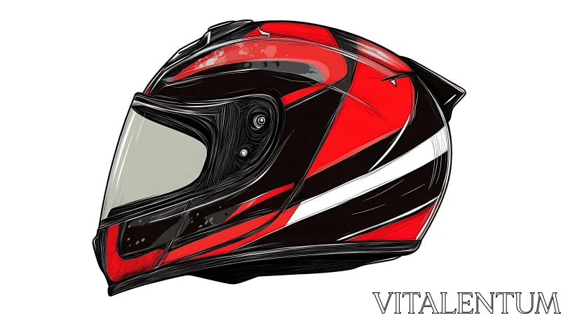 Stylized Vector Art of a Racing Helmet AI Image