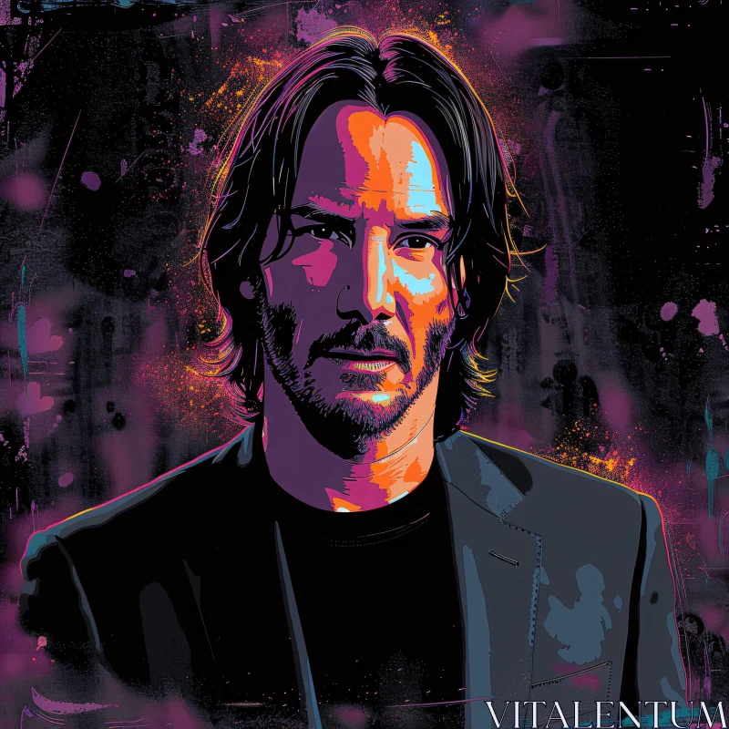 AI ART Vivid Keanu Reeves Pop Art Illustration