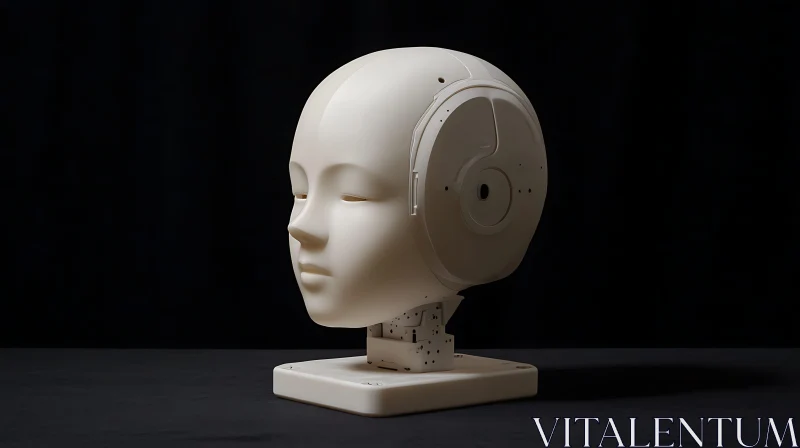 Advanced Robotic Head with Human Features AI Image