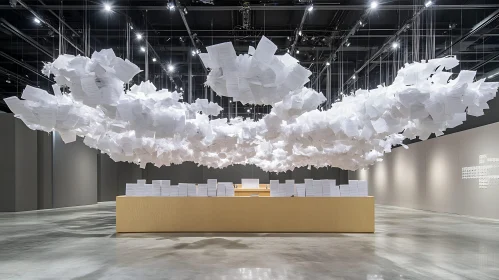 White Paper Cloud Installation in Gallery