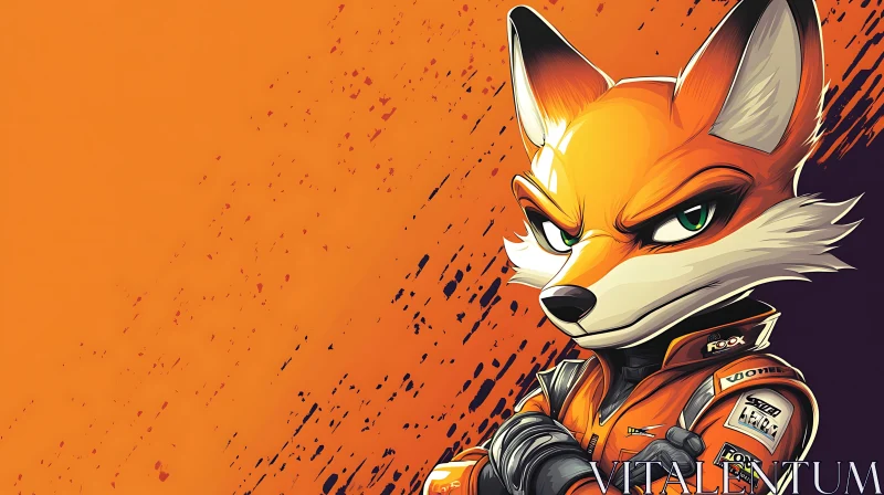 AI ART Determined Fox in Racing Gear