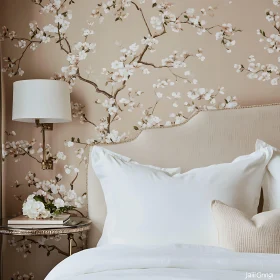 Calm Bedroom Interior with Floral Accents