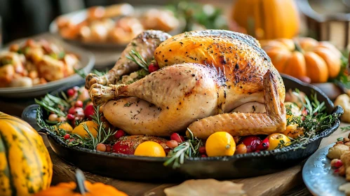 Festive Thanksgiving Dinner with Roasted Turkey