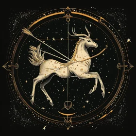 Golden Zodiac Sign with Stars