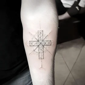 Intricate Cross Forearm Tattoo Design