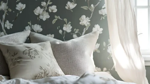 Bedroom Still Life with Floral Accents