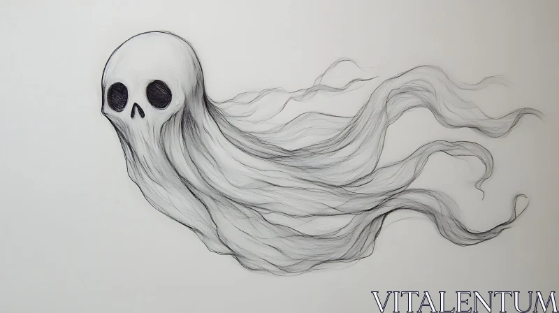 AI ART Pencil Drawing of a Ghost