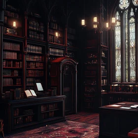 Ornate Library Interior