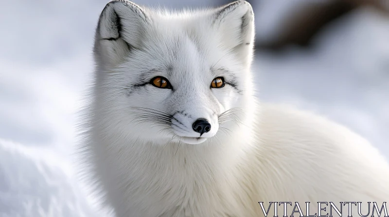 Arctic Fox in Snowy Landscape AI Image