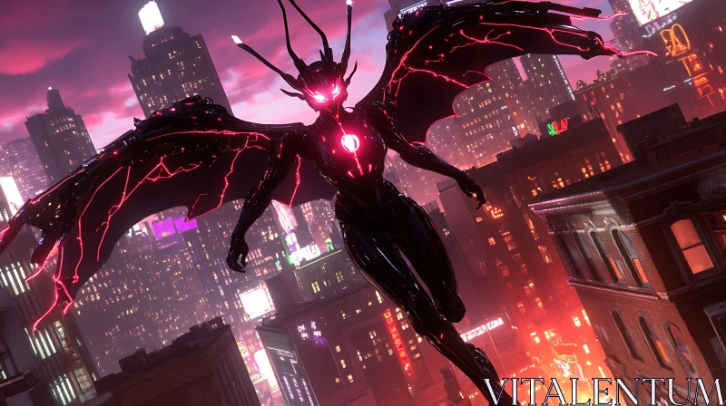 Demon in the City of Lights AI Image