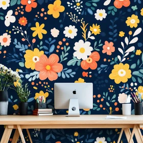 Elegant Floral Desktop Workspace