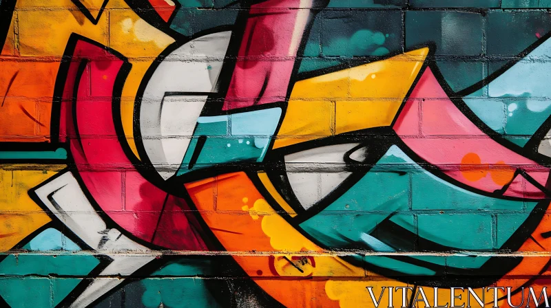 Abstract Urban Graffiti Mural AI Image