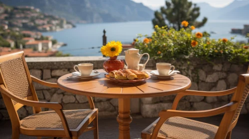 Scenic Patio View with Chairs: European Symbolism Inspired Artwork