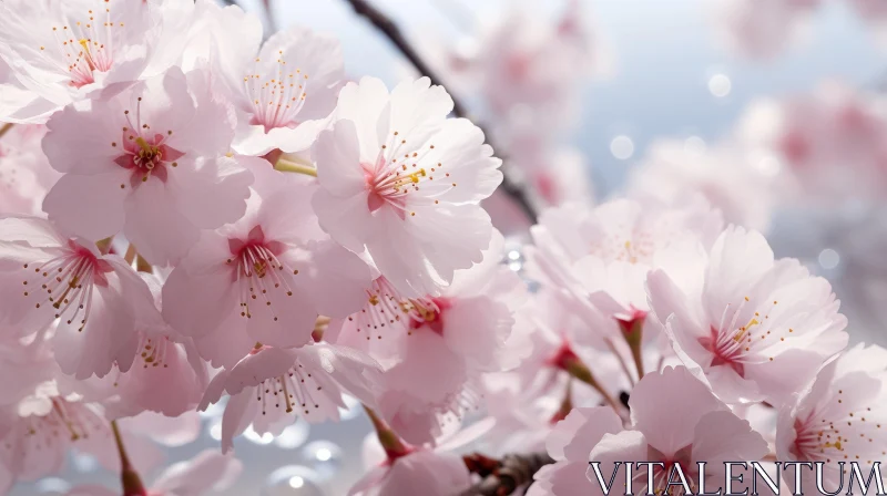 Soft-Focus Pink Cherry Blossom - Nature Inspired Wallpaper AI Image