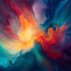 Dynamic Colorful Swirl in Abstract Art