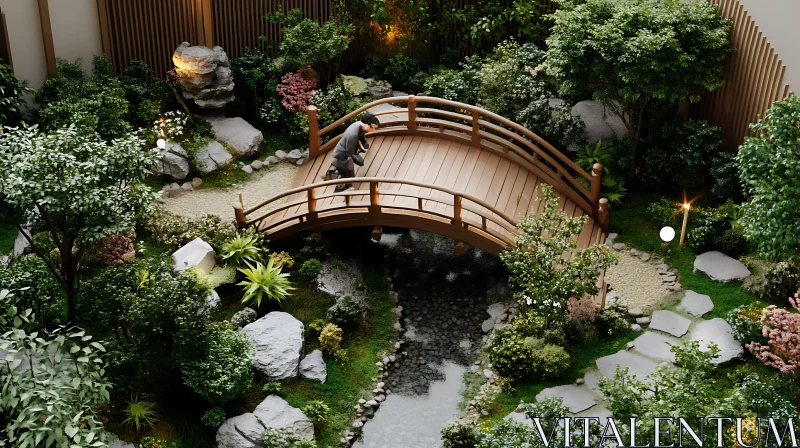 Serene Japanese Garden Landscape AI Image