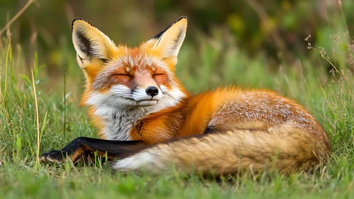 Peaceful Fox Portrait in Natural Habitat