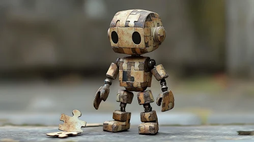 Toy Robot with Puzzle Piece