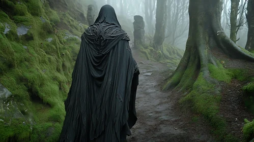 Cloaked Wanderer in Mossy Woods