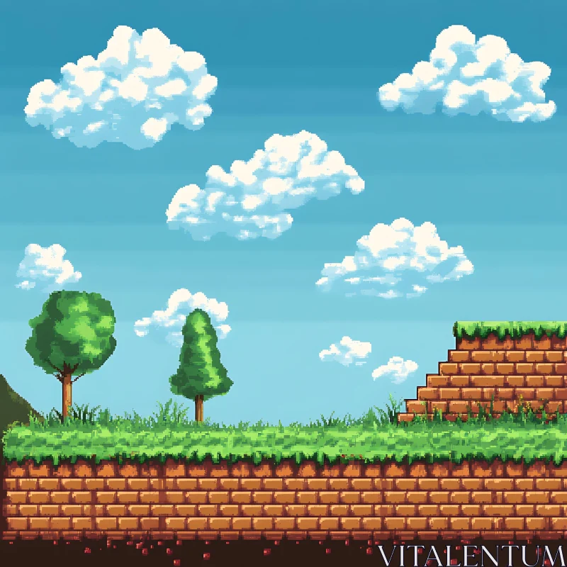 AI ART Retro Pixel Landscape