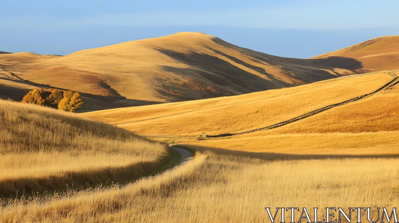 Scenic Golden Field Landscape AI Image