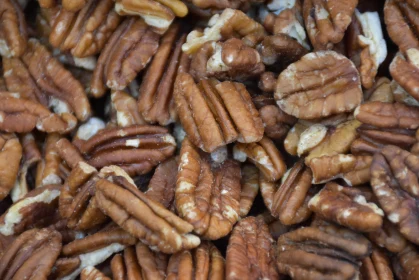 Detailed View of Brown Pecan Nuts