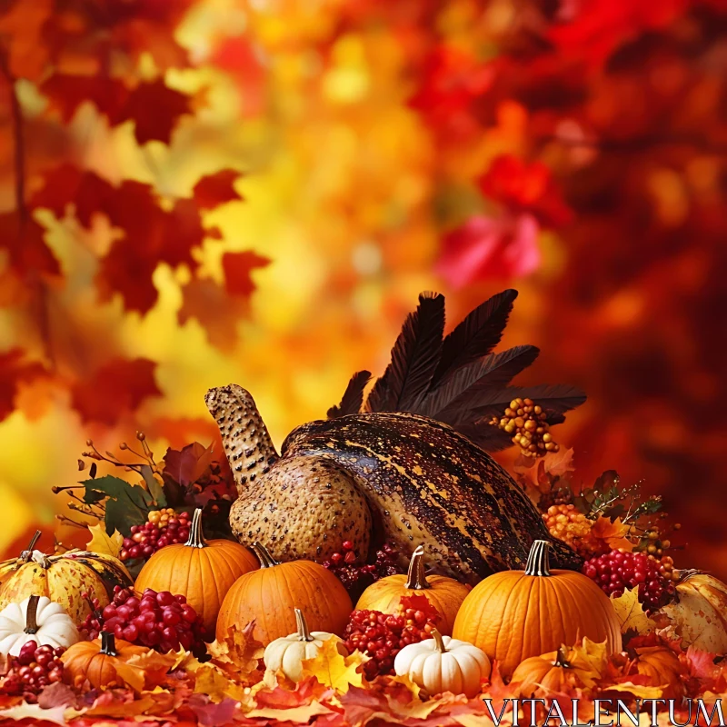 Fall Harvest: A Thanksgiving Still Life AI Image