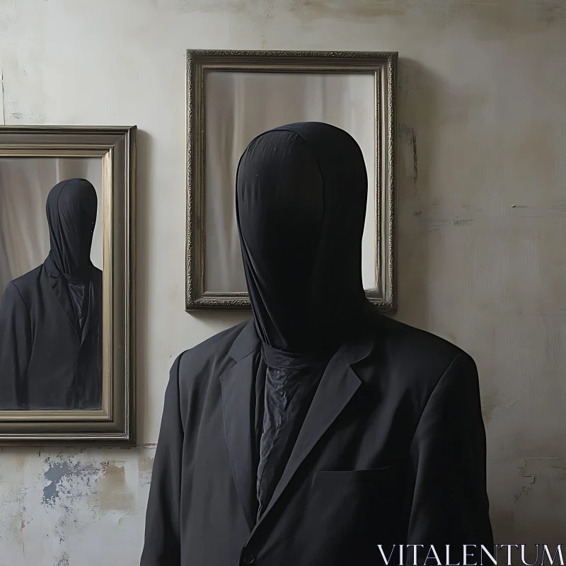 AI ART Surreal Mirror Image of a Faceless Man