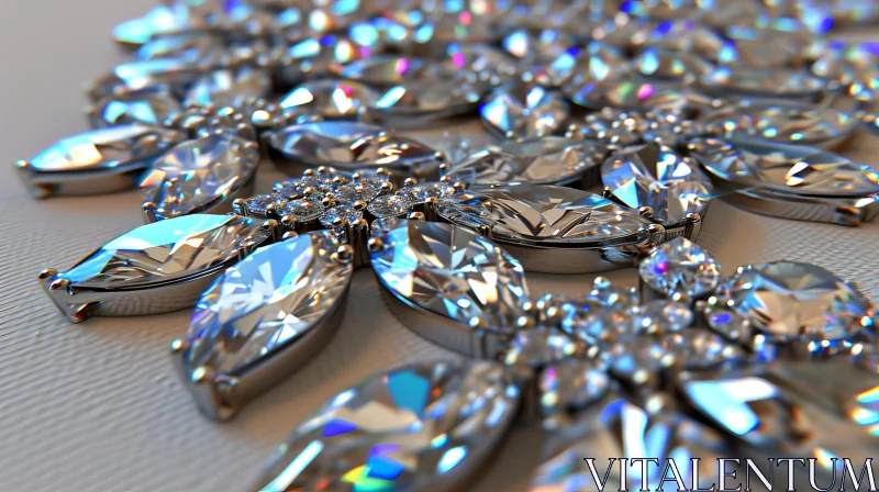 Exquisite Diamond Necklace with Flower Pendant | Luxury Jewelry AI Image
