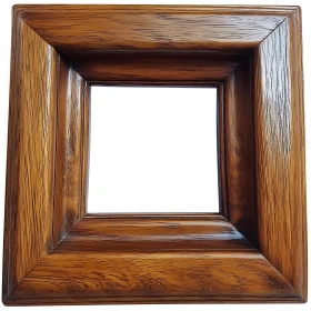 Polished Square Wooden Frame for Art Display