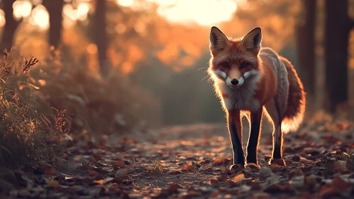 Red Fox Portrait in Golden Light