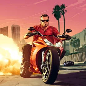 Urban Sunset Motorcycle Ride