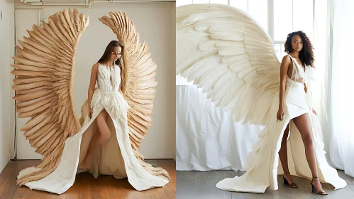 Angelic Fashion: Wings and White Dresses