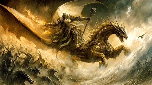 Dragon Rider in Golden Armor