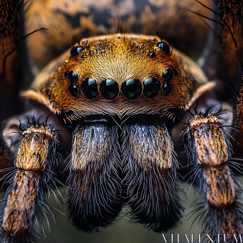 Close-Up View of Spider in Macro Detail AI Image