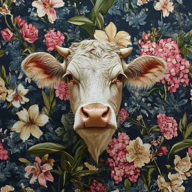 Floral Cow Portrait