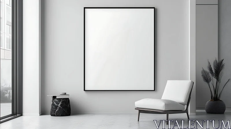 AI ART Modern Interior Design with Empty Frame