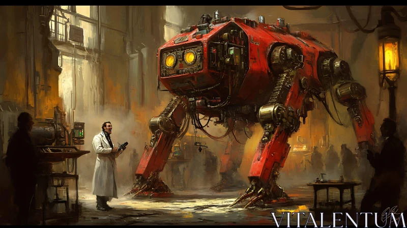 Laboratory Robot Illustration AI Image