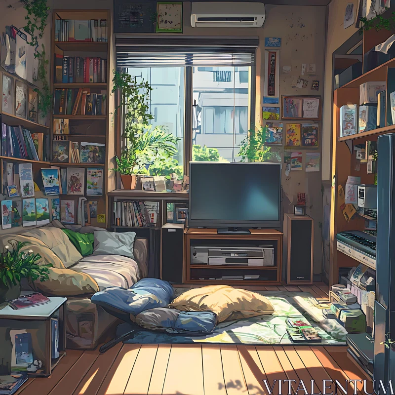 Cozy Interior with Natural Light AI Image