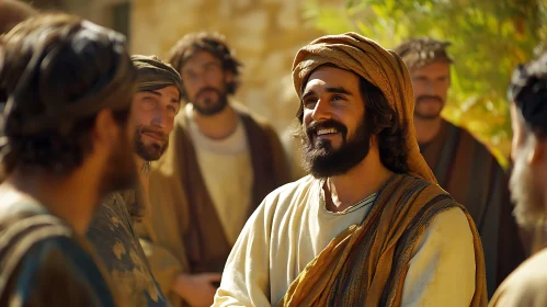 Bearded Man Smiling in Crowd