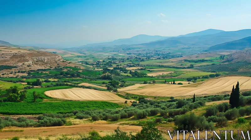 AI ART Green Valley Landscape with Hills