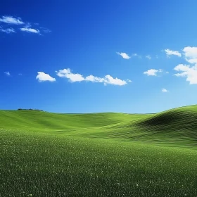 Rolling Green Hills Under a Sunny Sky