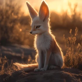 Sunset Serenade with Fennec Fox