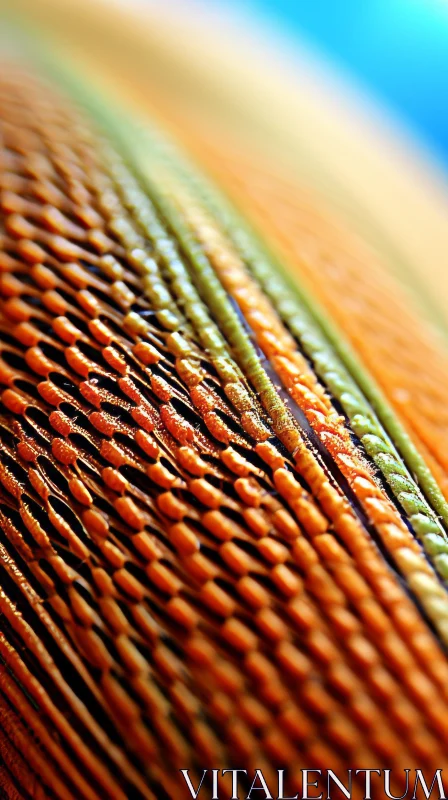 Intricate Weaving Style Close-up of Colorful Bird's Feather AI Image